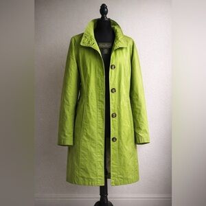 Eddie Bauer WeatherEdge Rain Trench Coat Women’s XXL Lite Green Cotton